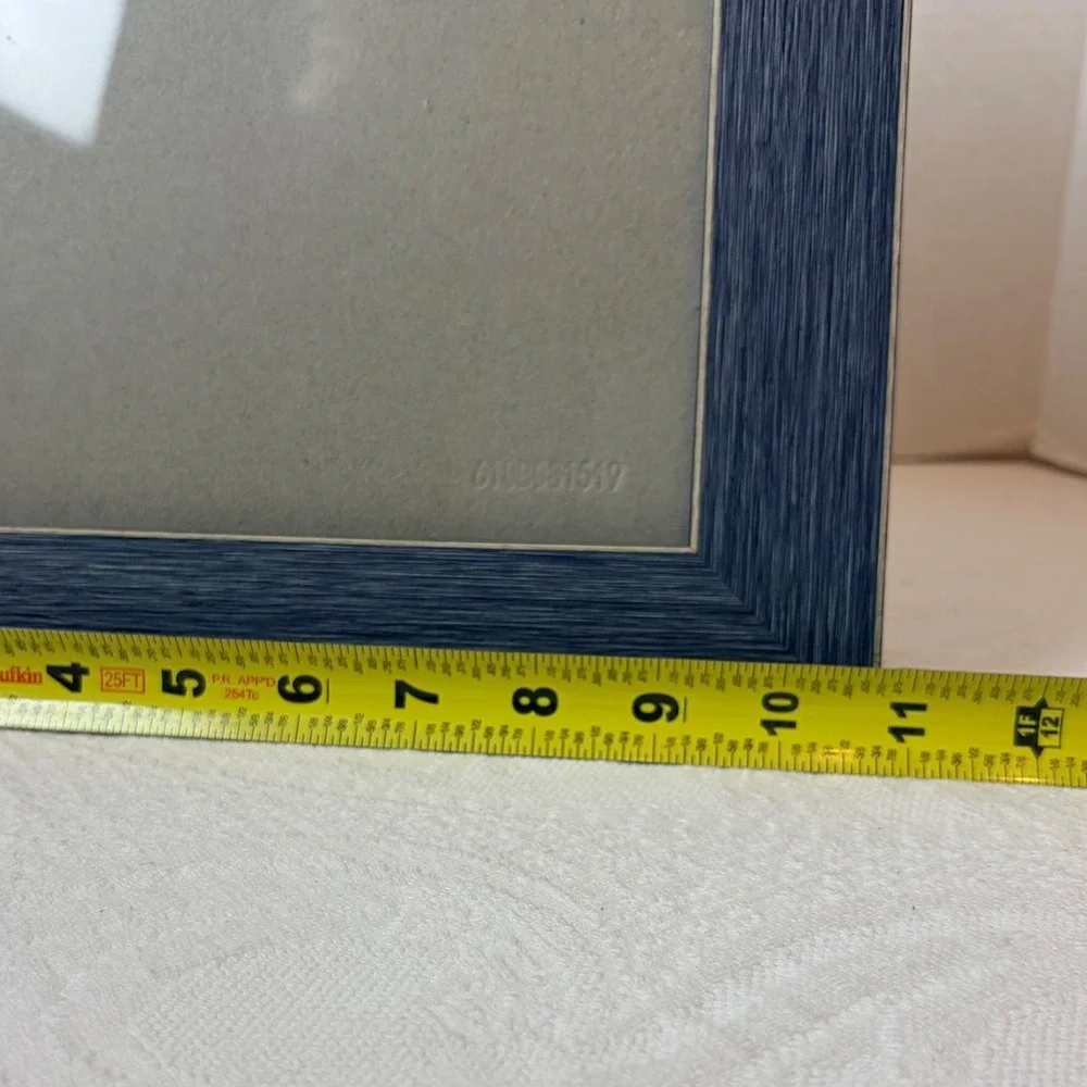 Textured Navy Blue Chambray Picture Frame 8x10 Tabletop Wall Mount Coatal Farm